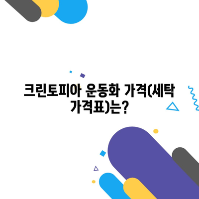 크린토피아 운동화 가격(세탁 가격표)는?