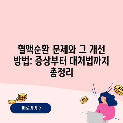 혈액순환 문제와 그 개선 방법: 증상부터 대처법까지 총정리