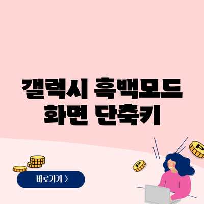 갤럭시 흑백모드 화면 단축키