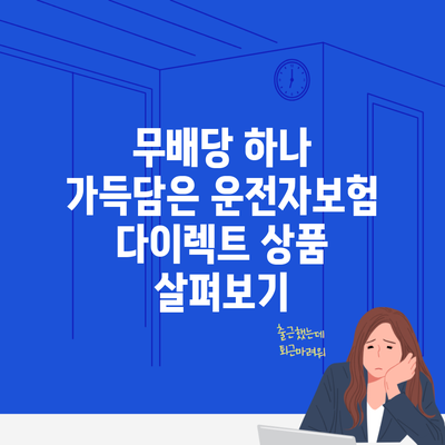 무배당 하나 가득담은 운전자보험 다이렉트 상품 살펴보기