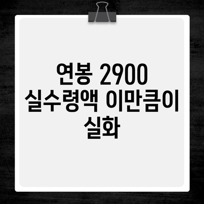 연봉 2900 실수령액 이만큼이 실화