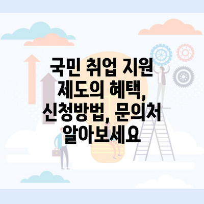 국민 취업 지원 제도의 혜택, 신청방법, 문의처 알아보세요