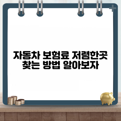 자동차 보험료 저렴한곳 찾는 방법 알아보자