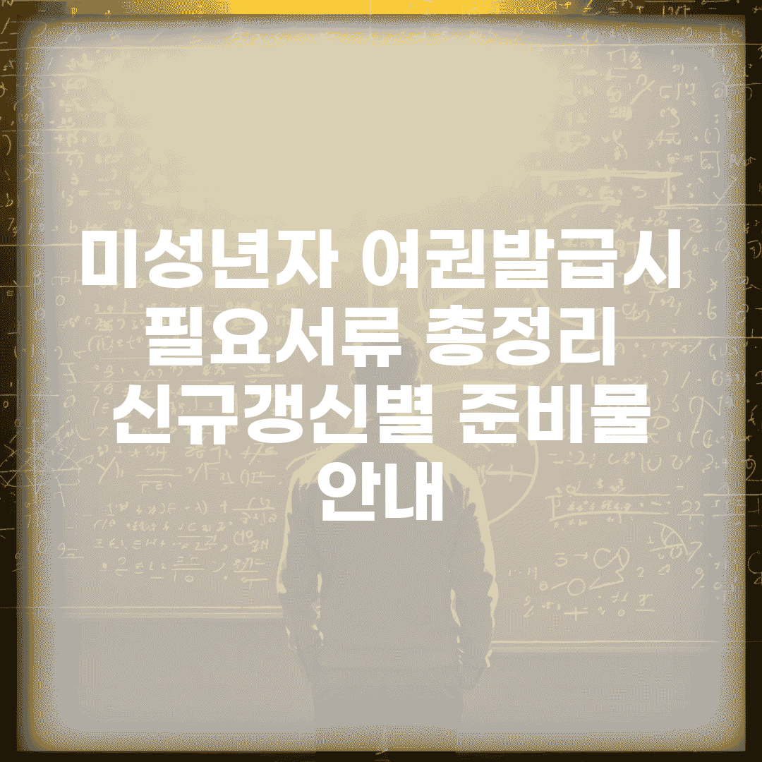 미성년자 여권발급시 필요서류 총정리 | 신규/갱신별 준비물 안내