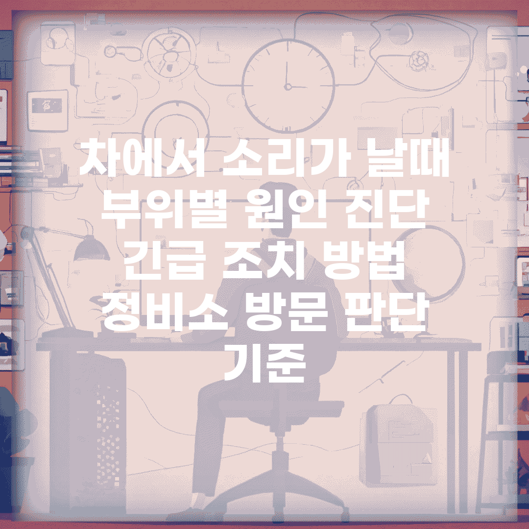 차에서 소리가 날때 부위별 원인 진단 | 긴급 조치 방법 | 정비소 방문 판단 기준