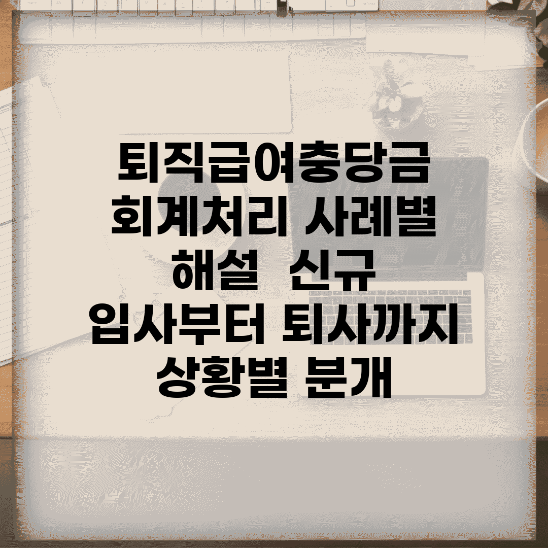 퇴직급여충당금 회계처리 사례별 해설 | 신규 입사부터 퇴사까지 상황별 분개