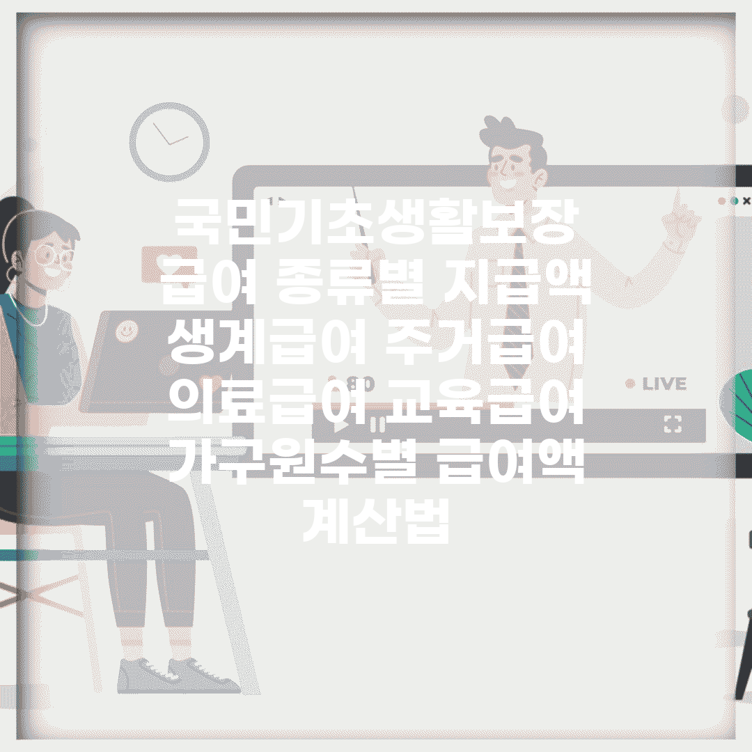 국민기초생활보장 급여 종류별 지급액 | 생계급여 주거급여 의료급여 교육급여 | 가구원수별 급여액 계산법