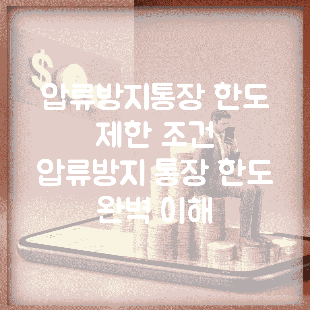 압류방지통장 한도 제한 조건 | 압류방지 통장 한도 완벽 이해