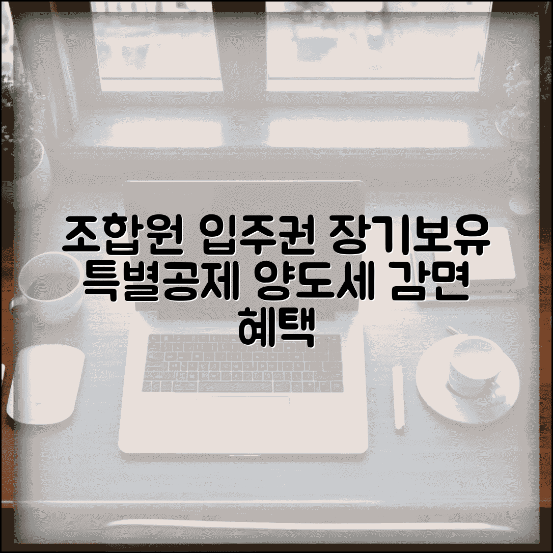 조합원 입주권 장기보유 특별공제 | 양도소득세 감면 혜택과 적용 조건