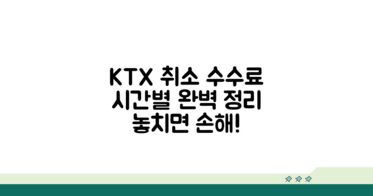 KTX 취소 수수료 시간 기준 완벽 정리