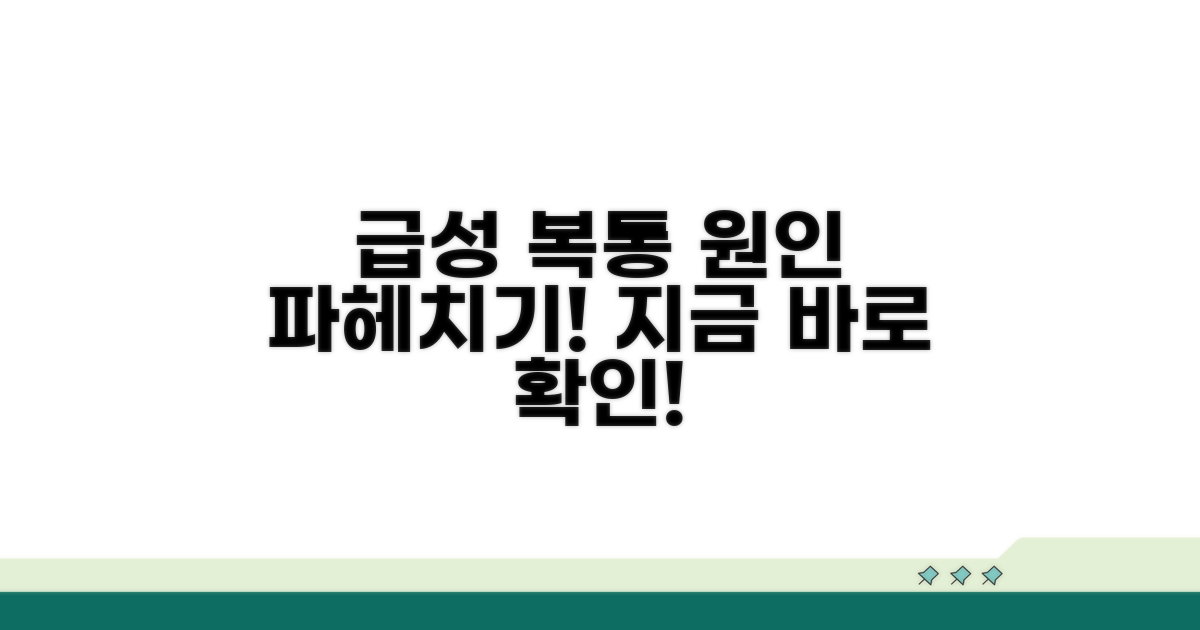 급성 복통, 원인부터 바로 알기