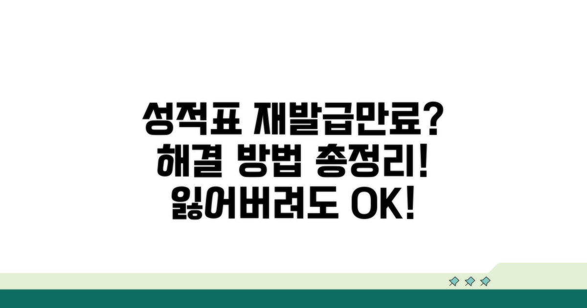 성적표 재발급과 만료 시 대처법