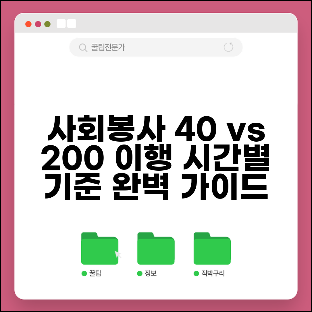 사회봉사 40시간 200시간 | 사회봉사명령 시간별 적용 기준과 이행 방법