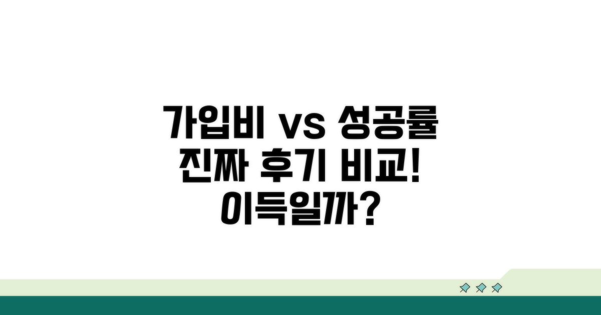 가입비와 성공률, 실제 후기 비교