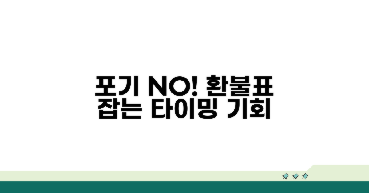 포기 금지! 환불표 노리는 타이밍