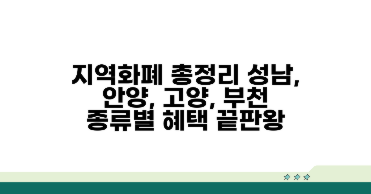 안양 성남 고양 부천 지역화폐 종류