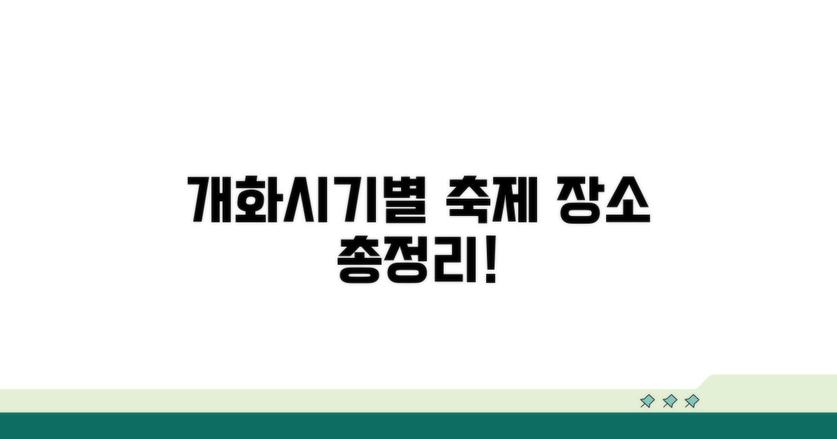 개화시기별 축제 장소 확인