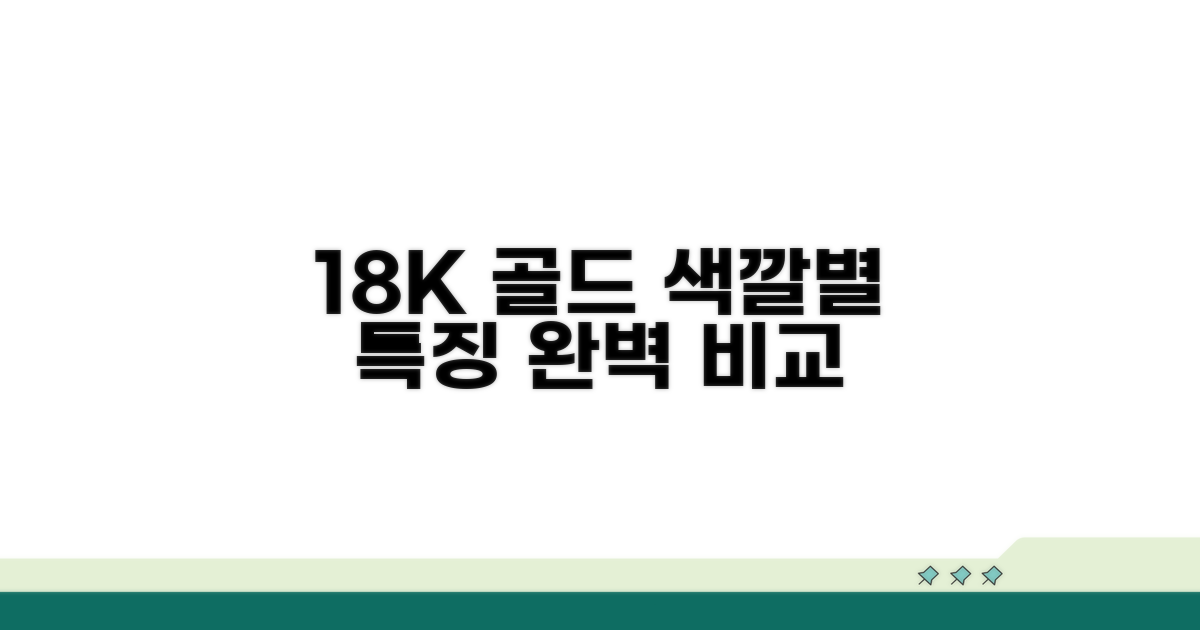 18K 골드 색상별 특징 비교