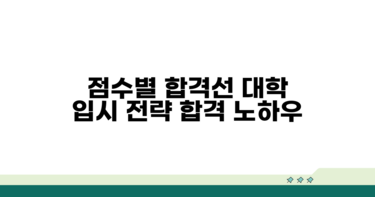 점수별 대학 입학 조건 분석