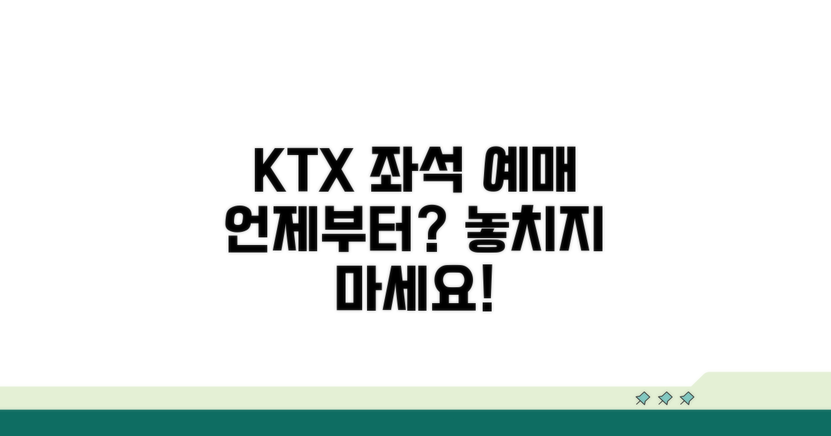 KTX 좌석 예매, 언제부터 가능할까?