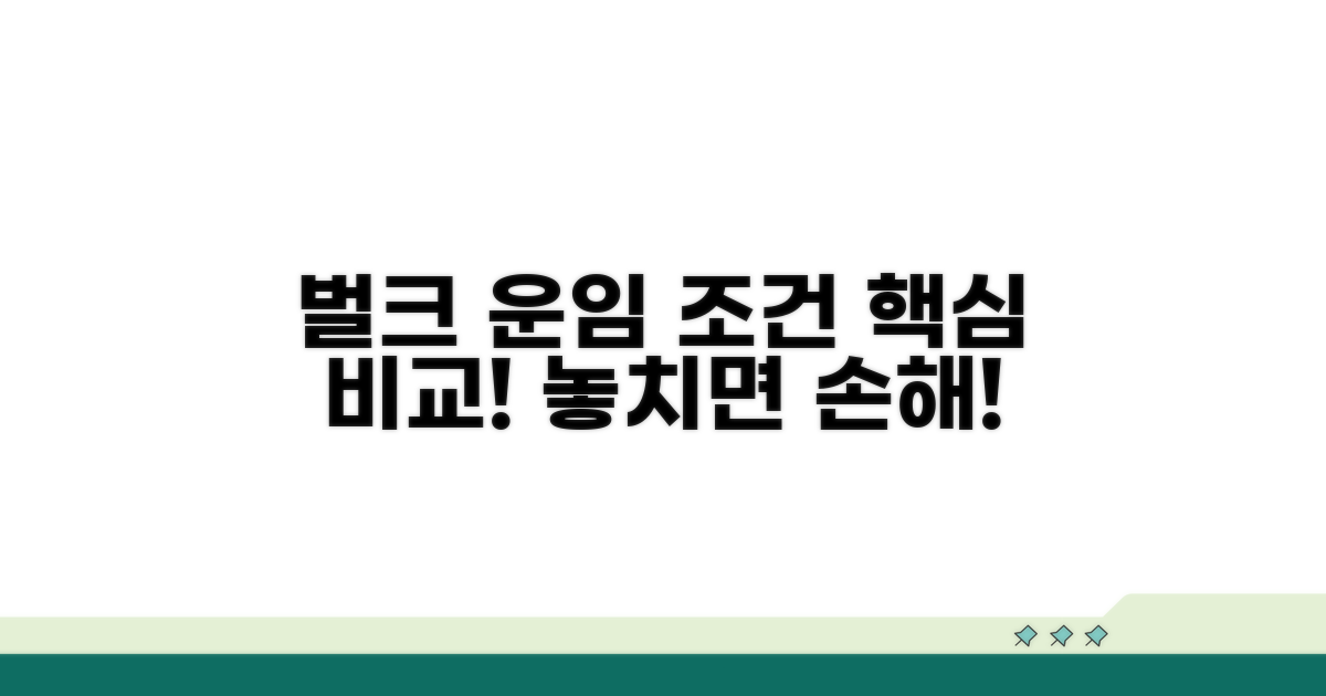 벌크 화물 운임 조건 비교