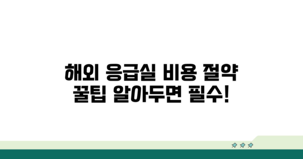 해외 응급실 비용 절약 꿀팁