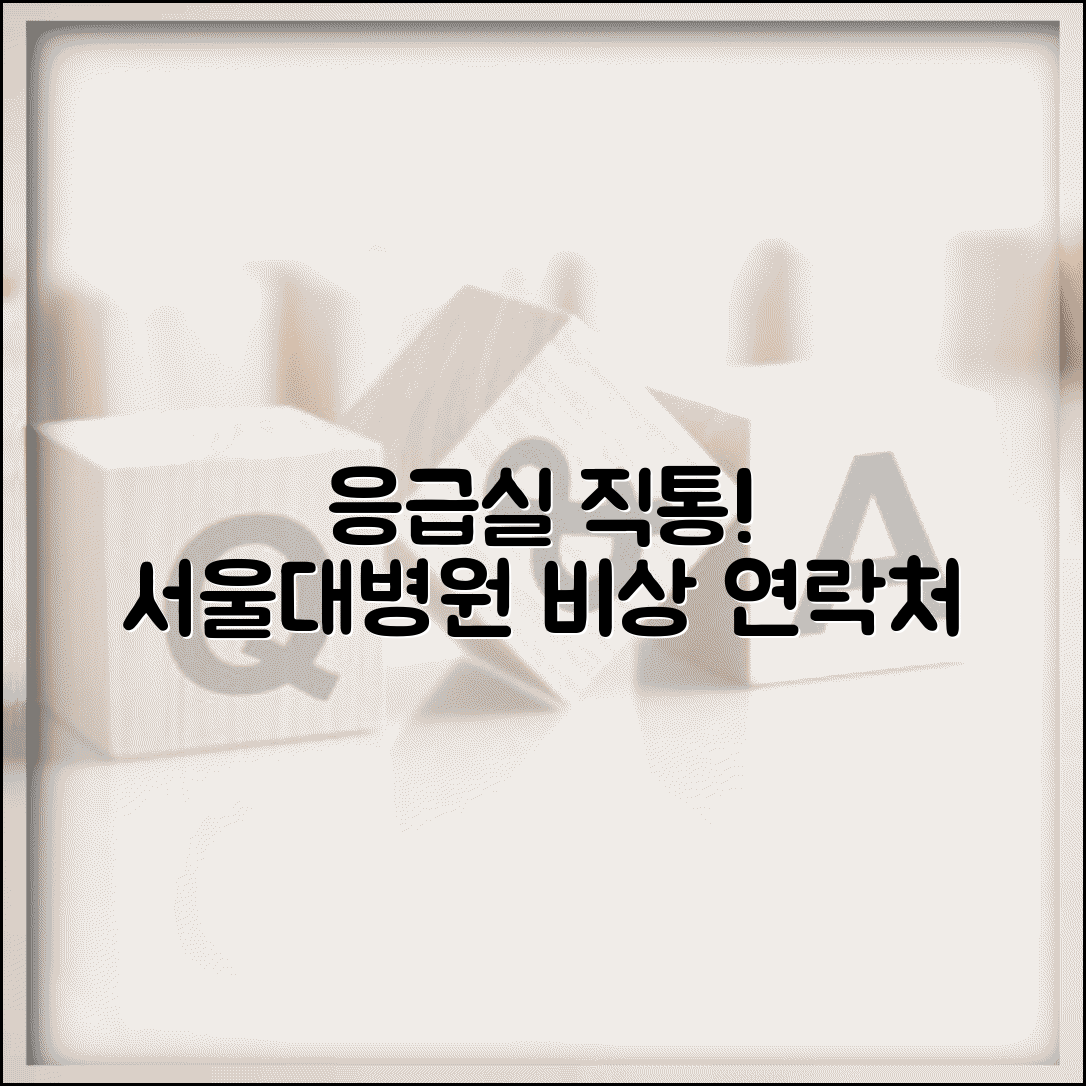 서울대병원 응급실 전화번호 | 서울대병원 응급실 직통