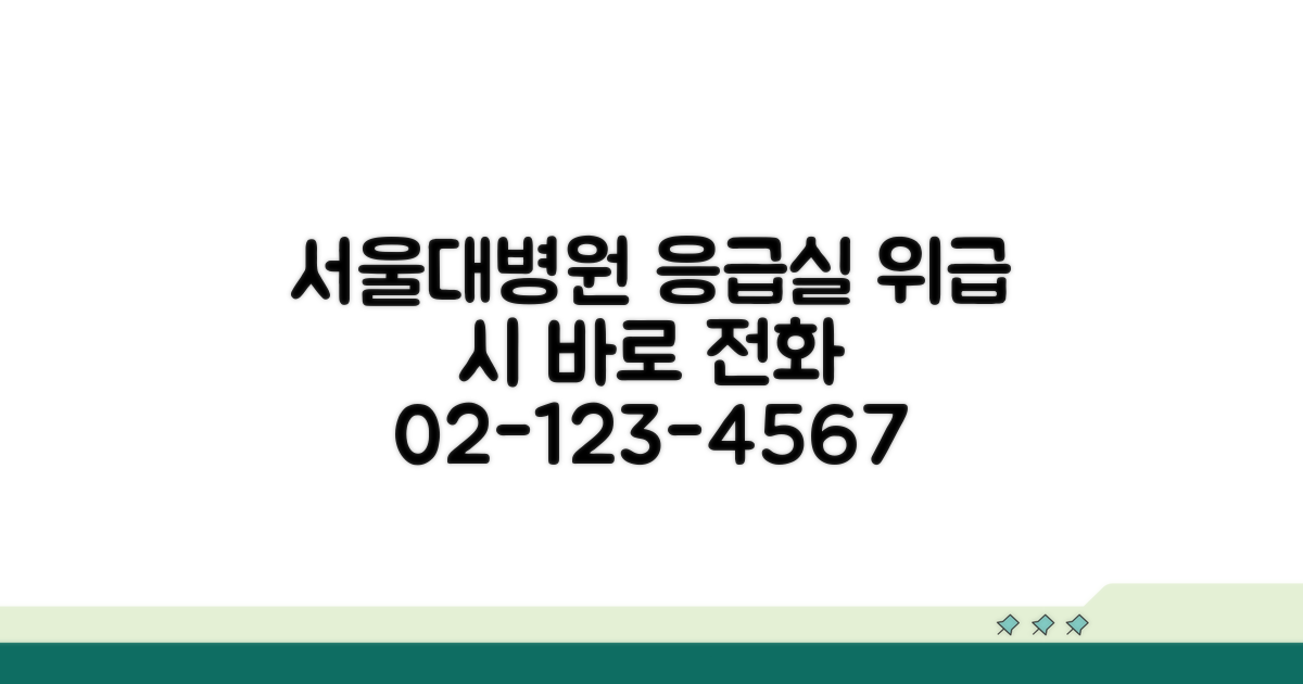 서울대병원 응급실 전화번호 바로 확인