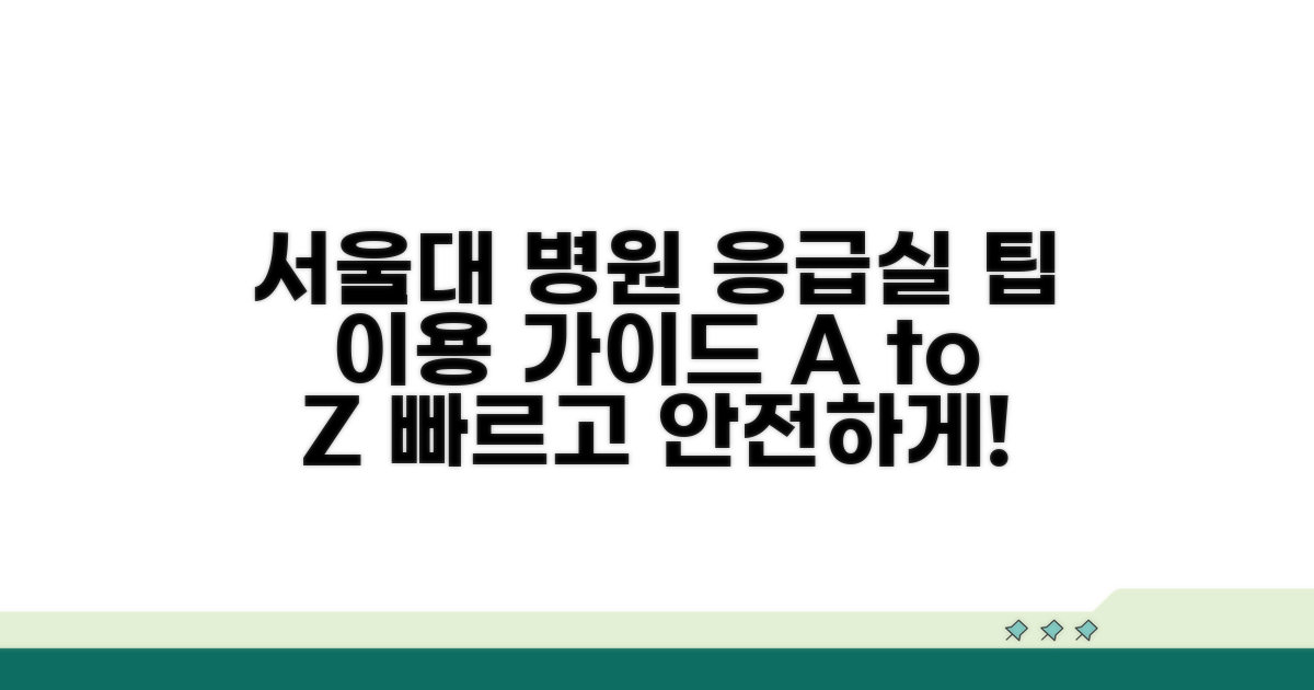 서울대병원 응급실 이용 팁
