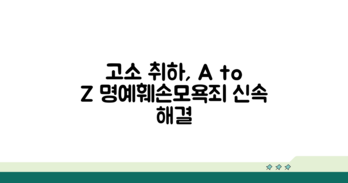 명예훼손, 모욕죄 고소 취하 절차