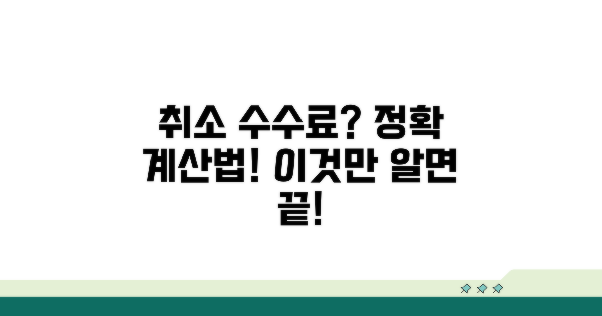 취소 수수료 계산 방법과 절차