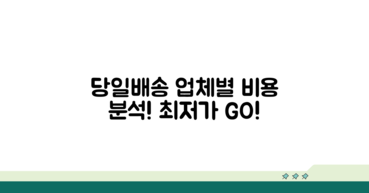 당일배송 업체별 비용 비교 분석