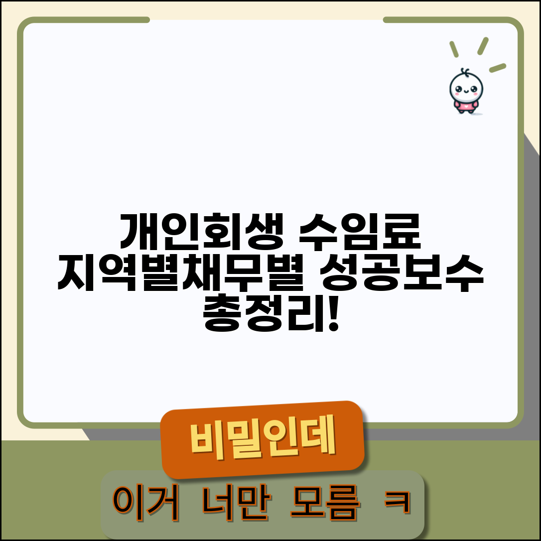 개인회생 변호사 수임료 지역별 시세 | 채무액수별 차등 및 면책결정 성공보수 기준 총정리