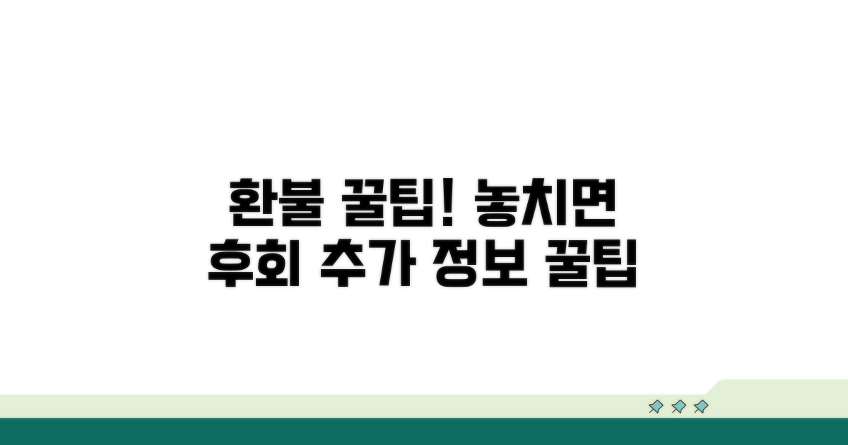 맞춤 환불 팁과 추가 정보