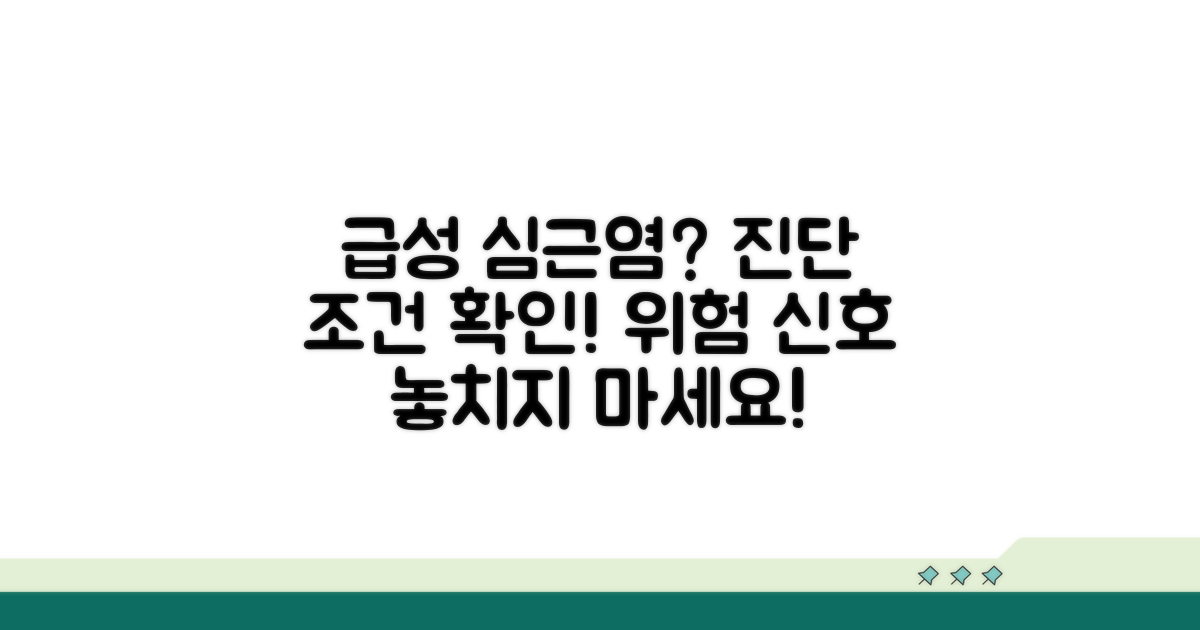 급성 심근염 진단 조건 확인