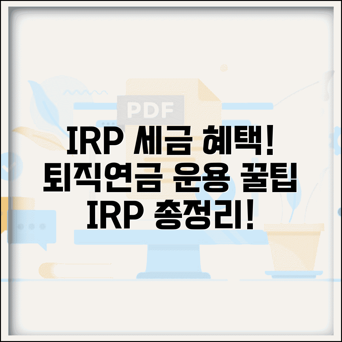 IRP 개인형 퇴직연금 장점 | IRP 계좌 세제 혜택과 운용 방법 총정리