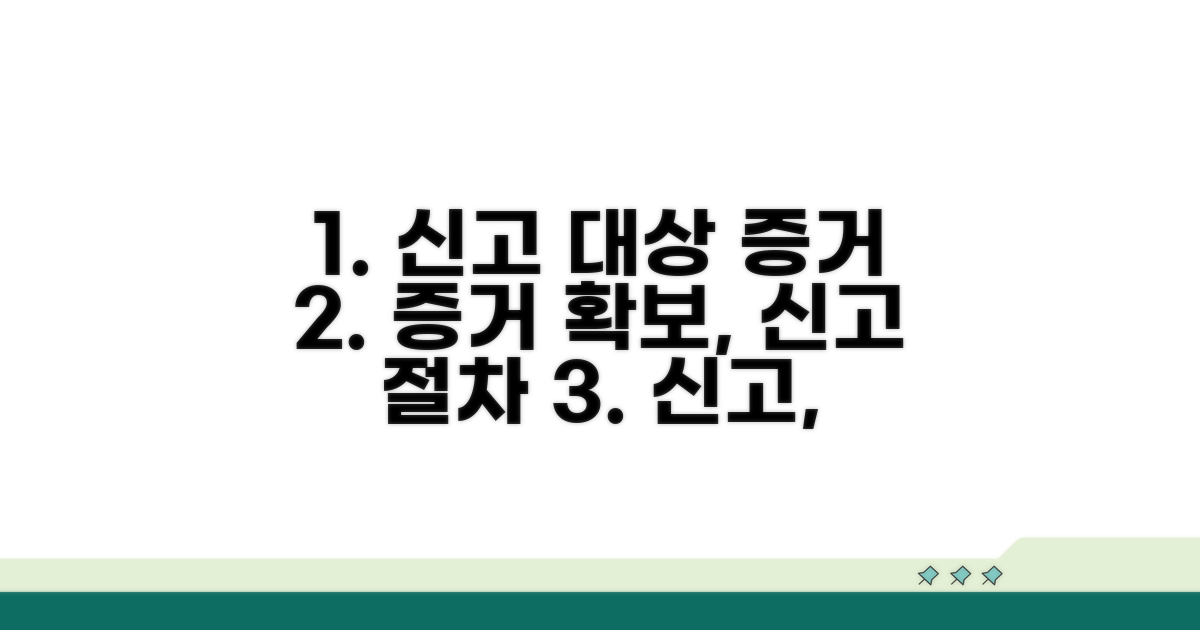 신고 대상 및 증거 자료