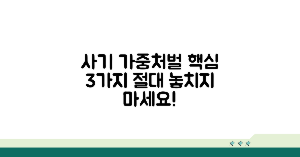 사기 범죄 가중처벌 핵심 정리