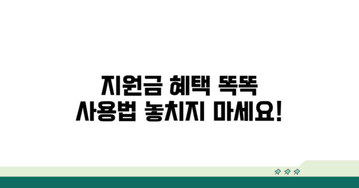 지원금 혜택과 사용법 알아보기