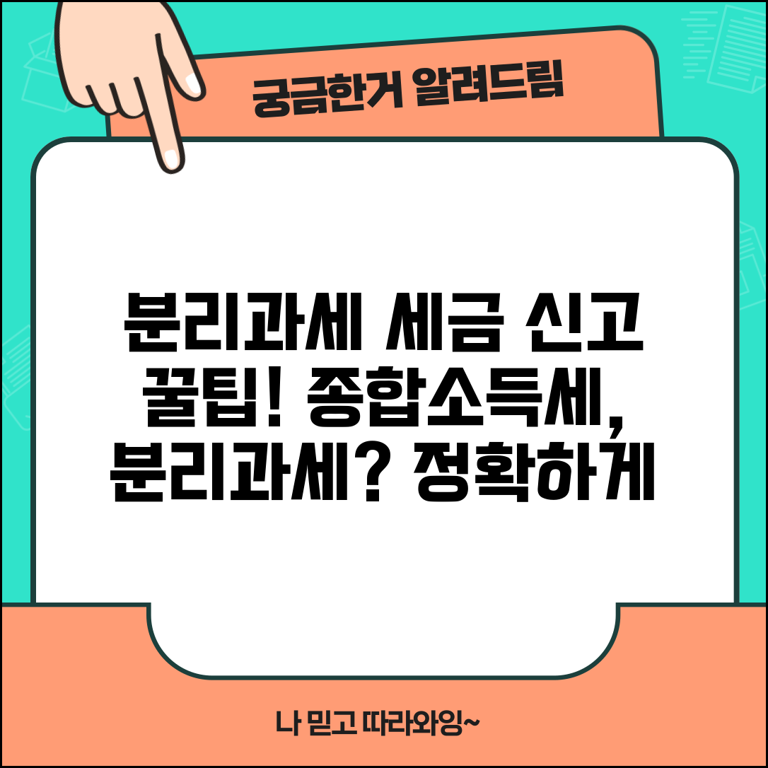 분리과세 세무 신고 방법 | 종합소득세 신고 시 분리과세 소득 종류와 절차 총정리
