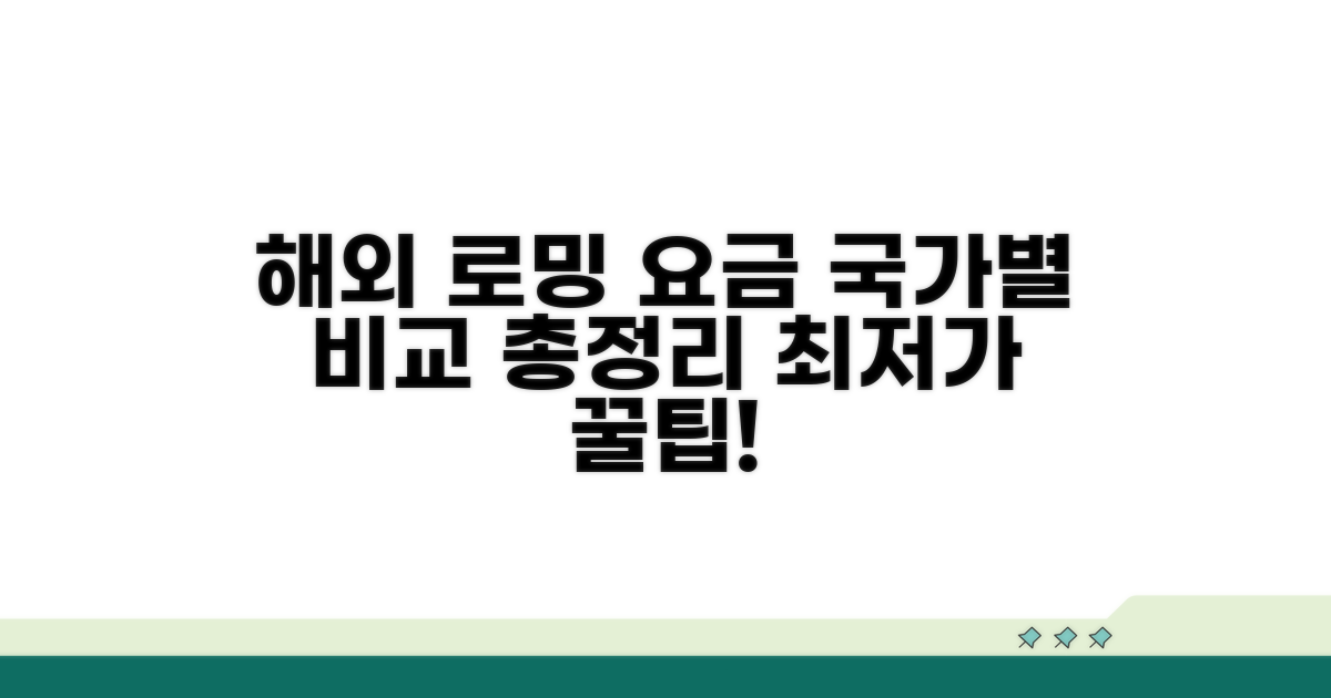 국가별 로밍 요금 비교 총정리